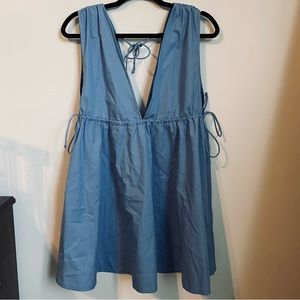 Babydoll Poplin Mini Dress from Abercrombie & Fitch